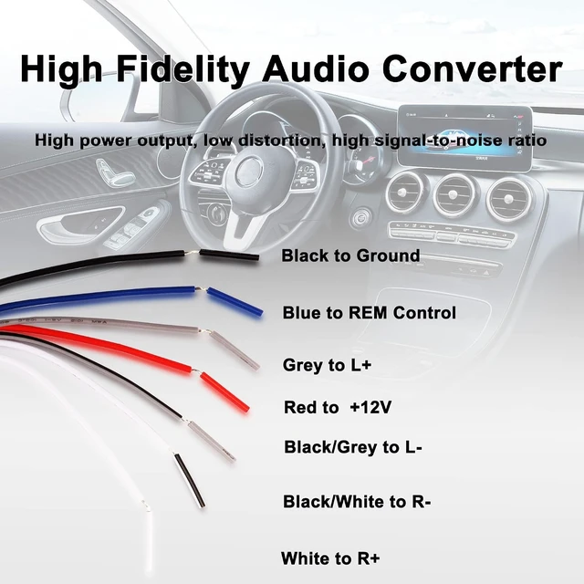 Alt view image 6 of 7 - XMSJSIY Car Audio High to Low Converter Line Input to RCA Stereo Output