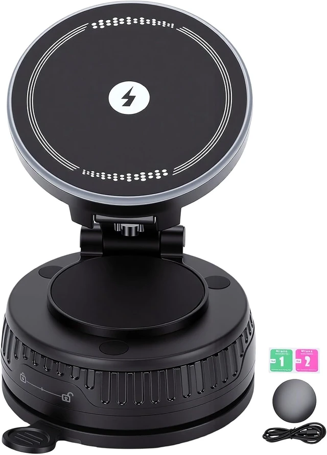 Alt view image 6 of 7 - LICAEVEY Magnetic Car Phone Mount Wireless Charging 360 Foldable