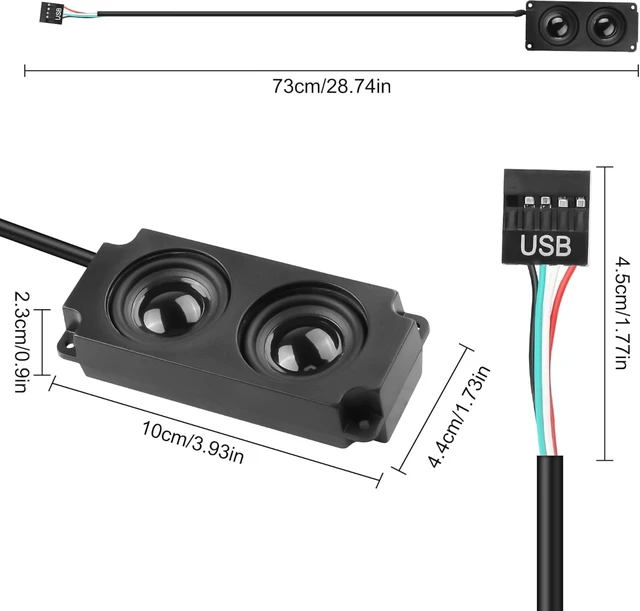 Alt view image 2 of 7 - XMSJSIY Motherboard Speaker Internal USB PC Computer Speaker 9 Pin