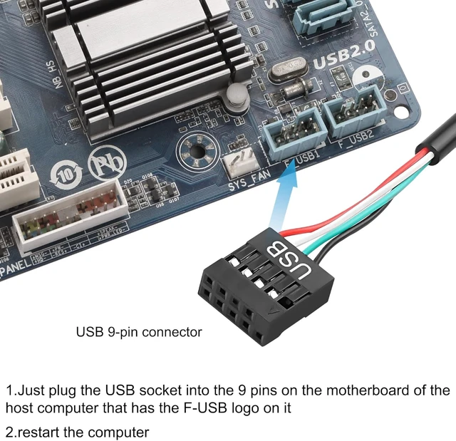Alt view image 4 of 7 - XMSJSIY Motherboard Speaker Internal USB PC Computer Speaker 9 Pin