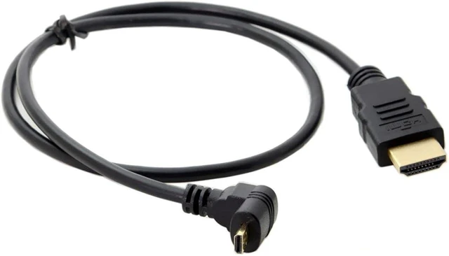 Alt view image 5 of 7 - chenyang CY HDMI Male to Micro HDMI Male Down Angled 90 Degree HDTV Cable for Cell Phone & Tablet & Camera 50cm