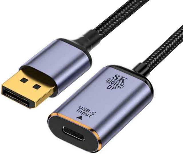 Alt view image 7 of 7 - chenyang USB C to Mini Displayport Cable,USB Type C Female Input to Mini Displayport 1.4 Male Output HDTV Cable 8K@60hz 4K@120hz for Tablet Phone Laptop