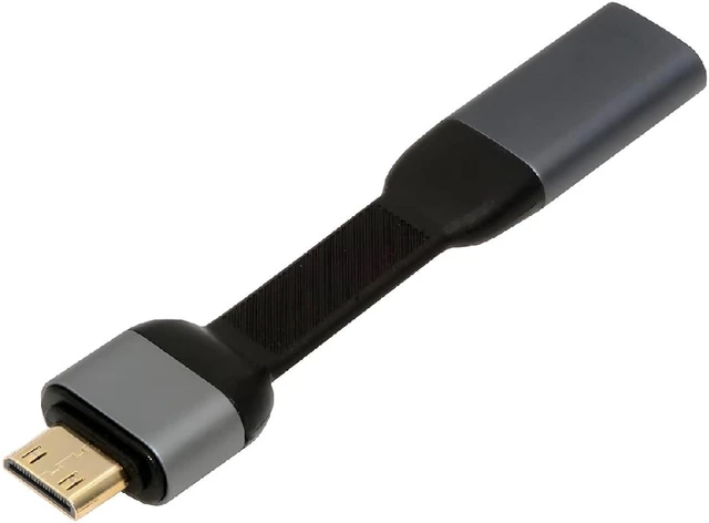 Main image of cablecc Ultra Slim Flat USB-C Type-C Host Female to Mini HDMI Sink Male 4K 60hz HDTV Cable Adapter 1080p for Laptop Tablet Phone 88mm Included Connector