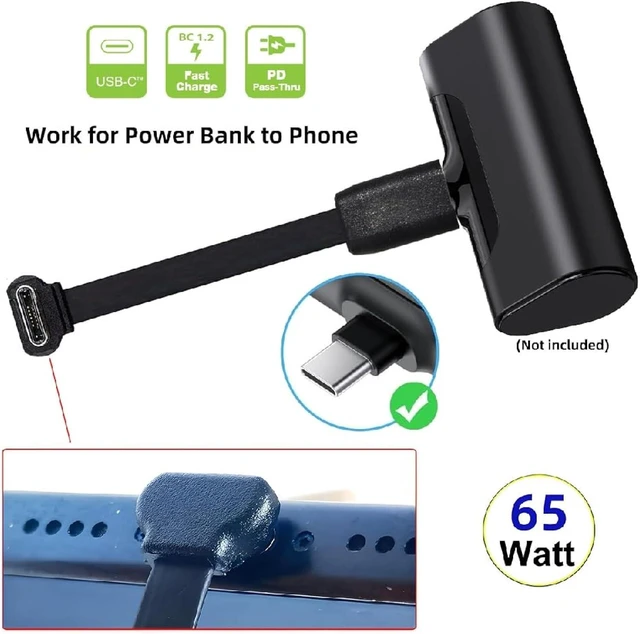 Alt view image 3 of 7 - cablecc Ultra Slim Flat Cable Male to Female for 65W Fast Charging & Data Sync Male to Female Extension for Laptops Tablets Phones