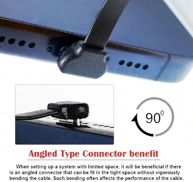 Alt view image 7 of 7 - cablecc Ultra Slim Flat Cable Male to Female for 65W Fast Charging & Data Sync Male to Female Extension for Laptops Tablets Phones