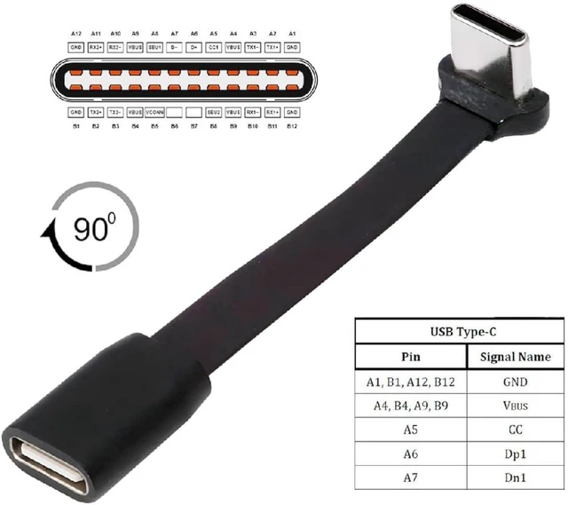 Alt view image 6 of 7 - cablecc Ultra Slim Flat Cable Male to Female for 65W Fast Charging & Data Sync Male to Female Extension for Laptops Tablets Phones