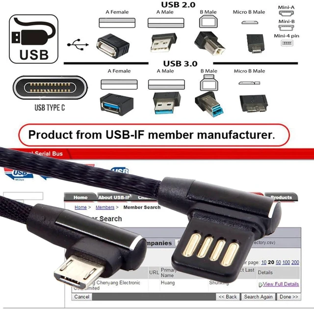 Alt view image 5 of 7 - Cablecc Micro USB 5Pin to Left Right Angled 90 Degree USB 2.0 Data Cable with Sleeve for Tablet & Phone 15cm (Micro USB 5Pin)