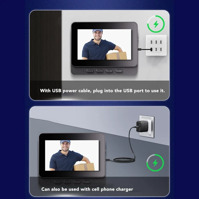Alt view image 6 of 7 - Wireless Video Intercom System, 4.3 Inch HD Screen 170° Wide Angle with Night Vision Two Way Talk, IP66 Water Proof