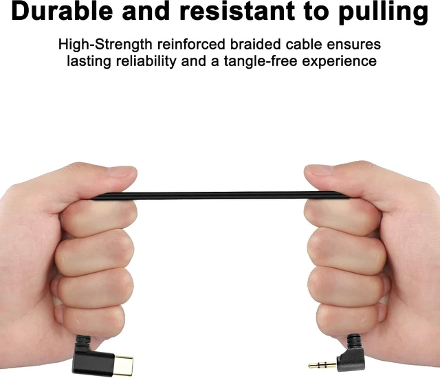 Alt view image 4 of 7 - XMSJSIY Type C to 2.5mm Audio Cable USB C Male to 2.5mm TRS 3 Pole Male AUX 90 Degree Right Angle Headphone Jack Replacement Extension Cable Gold Connector Plated- 29cm/11inch 2Pcs