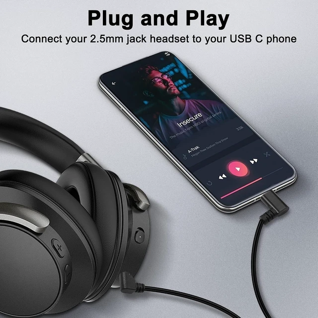 Alt view image 6 of 7 - XMSJSIY Type C to 2.5mm Audio Cable USB C Male to 2.5mm TRS 3 Pole Male AUX 90 Degree Right Angle Headphone Jack Replacement Extension Cable Gold Connector Plated- 29cm/11inch 2Pcs