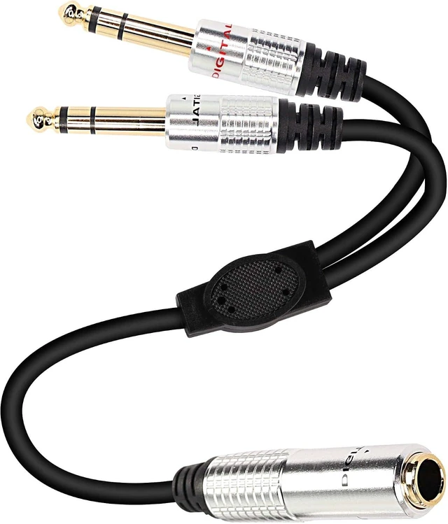 Main image of XMSJSIY 6.35mm 1/4TRS Headphone Splitter Cable1/4 inch TRS Female to Dual