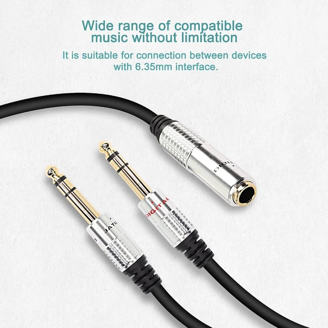 Alt view image 5 of 7 - XMSJSIY 6.35mm 1/4TRS Headphone Splitter Cable1/4 inch TRS Female to Dual
