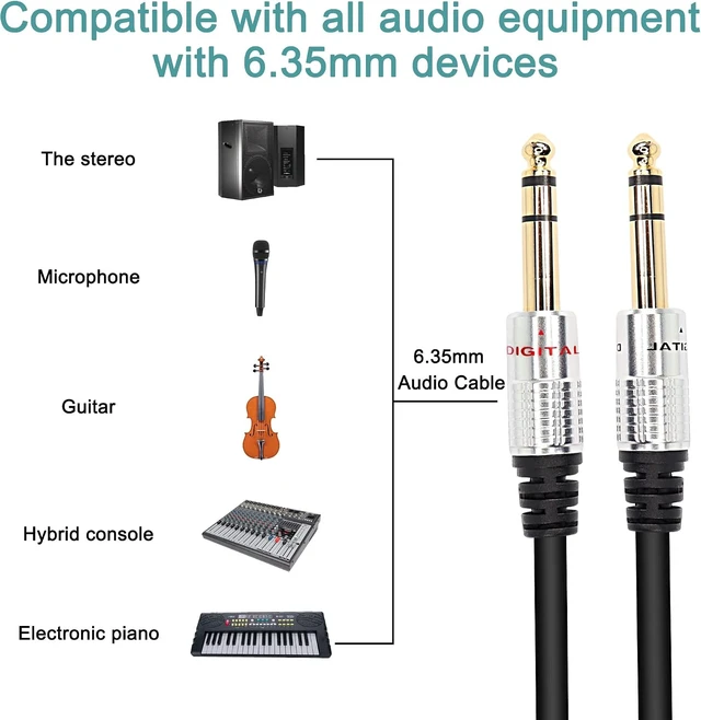 Alt view image 6 of 7 - XMSJSIY 6.35mm 1/4TRS Headphone Splitter Cable1/4 inch TRS Female to Dual