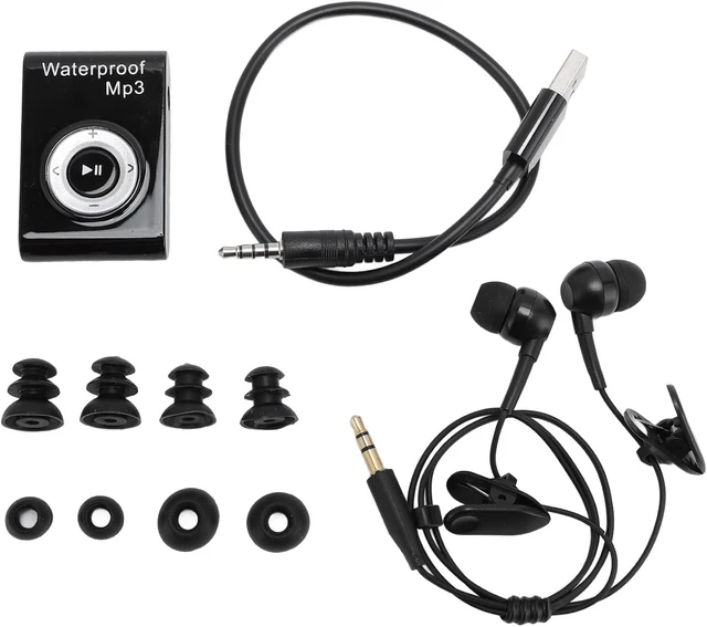 Alt view image 6 of 7 - Water Proof IPX8 MP3 Music Player, Portable Underwater Player with Wired Headphones for Swimming with Music, Podcasts (Black)