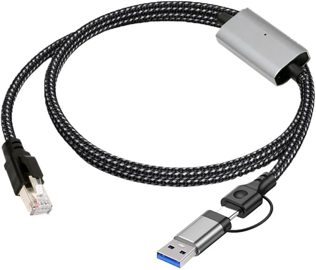 Alt view image 4 of 7 - chenyang USB to Ethernet Cable, USB 3.0 Type A to CAT7 RJ45 1000Mbps Gigabit LAN Network Nylon Braided Cable 1.2M with AX88179 Chipset