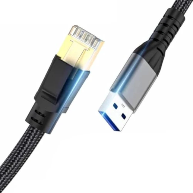 Alt view image 6 of 7 - chenyang USB to Ethernet Cable, USB 3.0 Type A to CAT7 RJ45 1000Mbps Gigabit LAN Network Nylon Braided Cable 1.2M with AX88179 Chipset
