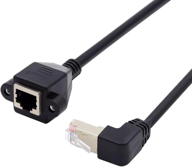 Main image of chenyang RJ45 Cable,8P8C FTP STP UTP Cat6 Male to Female LAN Ethernet Network Extension Cable 90 Degree UP Angled with Panel Mount Holes