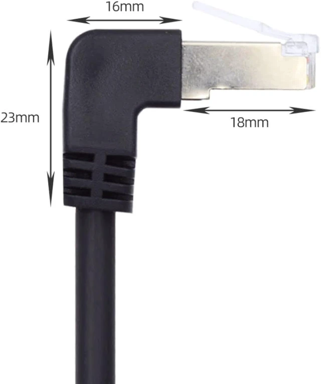Alt view image 6 of 7 - chenyang RJ45 Cable,8P8C FTP STP UTP Cat6 Male to Female LAN Ethernet Network Extension Cable 90 Degree UP Angled with Panel Mount Holes