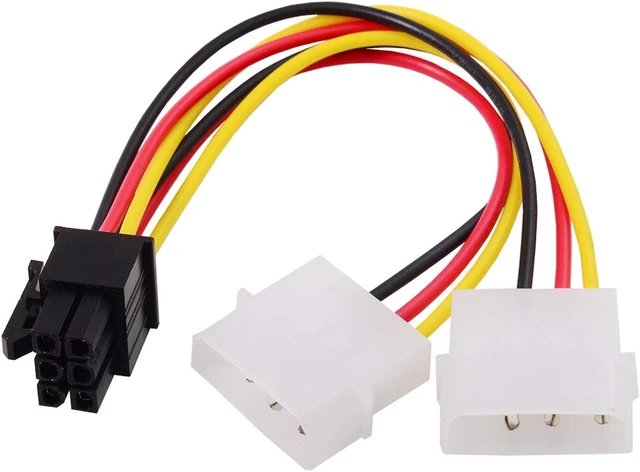 Alt view image 3 of 7 - Cablecc Dual 4Pin to 6 Pin EPS 12V Graphics Card Power Supply Adapter Converter Cable