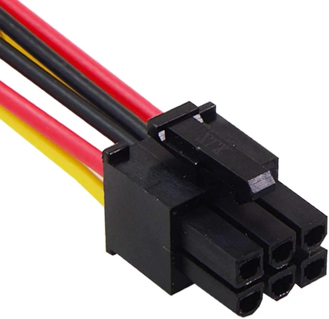 Alt view image 4 of 7 - Cablecc Dual 4Pin to 6 Pin EPS 12V Graphics Card Power Supply Adapter Converter Cable