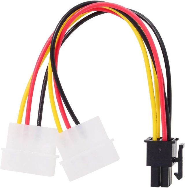 Alt view image 6 of 7 - Cablecc Dual 4Pin to 6 Pin EPS 12V Graphics Card Power Supply Adapter Converter Cable