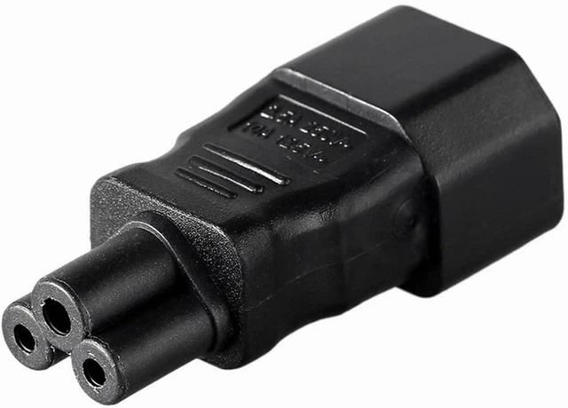 Main image of Cablecc IEC 320 Adapter 3 Poles Socket C14 to Cloverleaf Plug Micky C5 Straight Extension Power Adapter