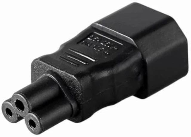 Alt view image 6 of 7 - Cablecc IEC 320 Adapter 3 Poles Socket C14 to Cloverleaf Plug Micky C5 Straight Extension Power Adapter