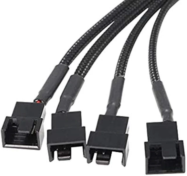 Alt view image 3 of 7 - XMSJSIY SATA to 3 Pin 4 Pin Fan Adapter,15pin SATA to 4 x 3 pin / 4 Pin 12V PC Case Fan Splitter Extension Power Cable Adapter-28cm-2pcs