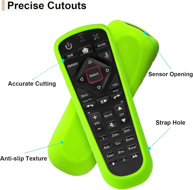 Alt view image 3 of 7 - Luminous Green Remote Case for Dish Network 52.0 54.0 Remote Control