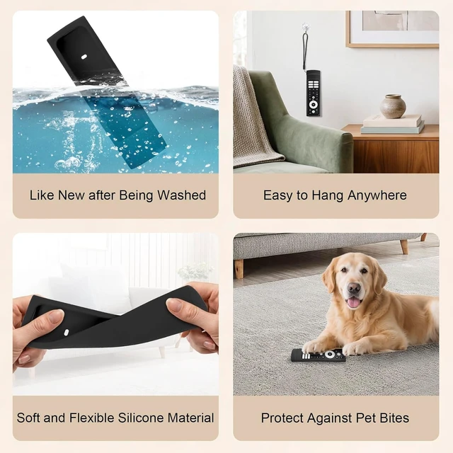Alt view image 4 of 7 - Protective Silicone Case for Hisense ERF3A90 Voice Remote Control