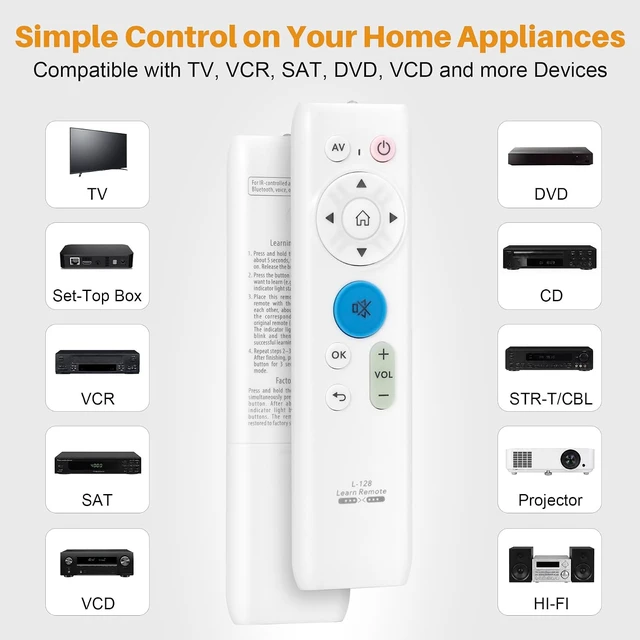 Alt view image 2 of 7 - Universal IR Learning Remote Control for All Infrared-Controlled Devices