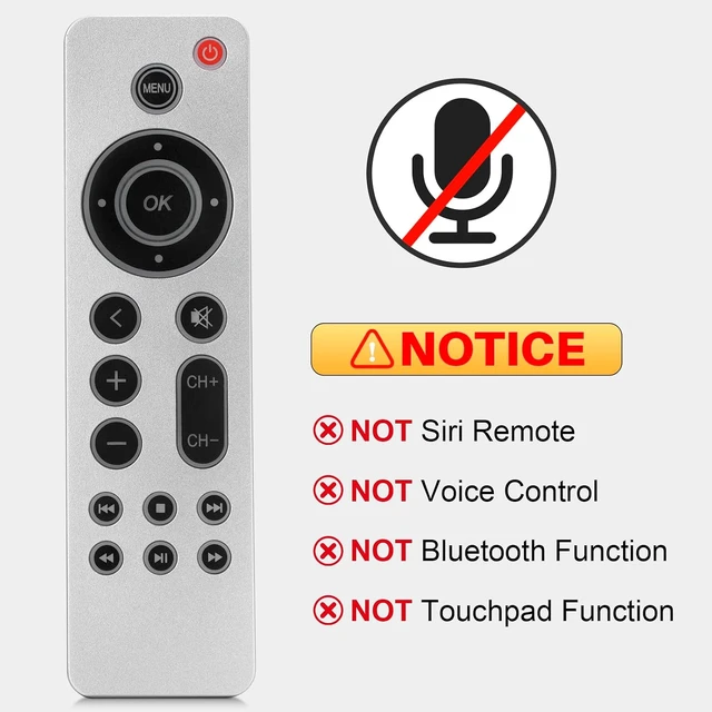 Alt view image 3 of 7 - Backlit Universal Replacement Remote Control for Apple TV 4K/ Gen 1 2 3 4