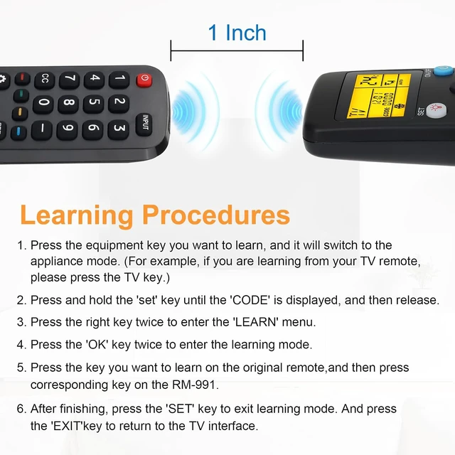 Alt view image 4 of 7 - 6-in-1 Universal Multifunctional Remote RM-991 with IR Learning