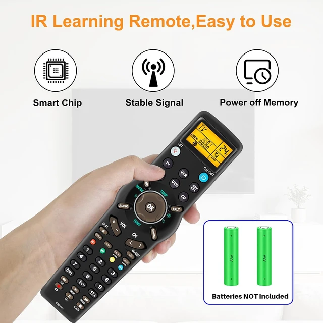 Alt view image 6 of 7 - 6-in-1 Universal Multifunctional Remote RM-991 with IR Learning