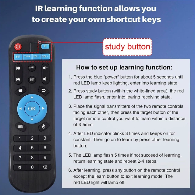 Alt view image 3 of 7 - Replacement Remote Control Compatible with Android Smart TV Box T95 Series