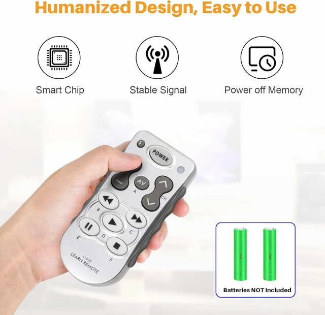 Alt view image 5 of 7 - Universal IR Learning Remote Control L102E with 11 Large Buttons