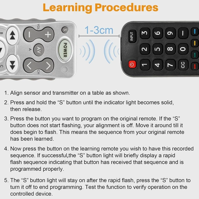 Alt view image 3 of 7 - Universal IR Learning Remote Control L102E with 11 Large Buttons