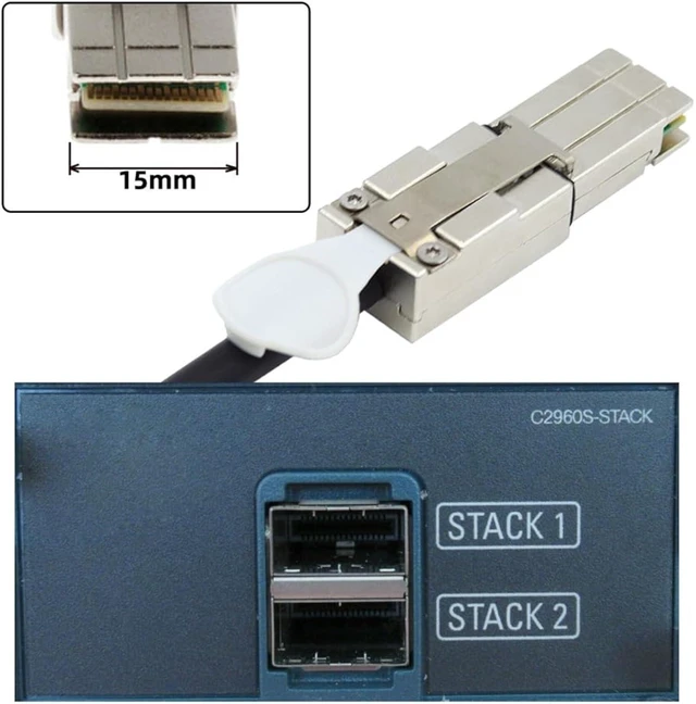 Alt view image 5 of 7 - cablecc FlexStack Stacking 20Gbps 40Gbps Cable CAB-STK-E-0.5M Compatible for Catalyst 2960S 2960X 2960XR Networking Switch