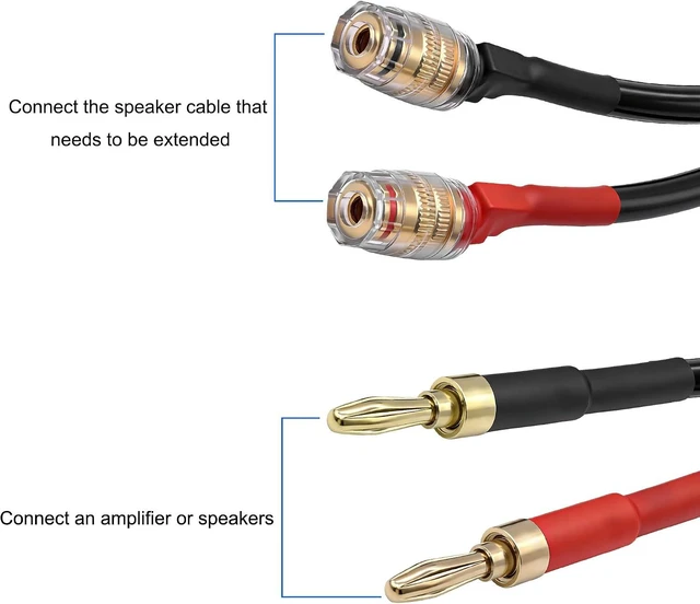 Alt view image 5 of 7 - XMSJSIY 4mm Banana Speaker Extension Audio Cable -80CM/2.6FT