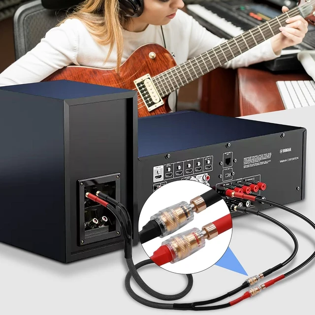 Alt view image 6 of 7 - XMSJSIY 4mm Banana Speaker Extension Audio Cable -80CM/2.6FT