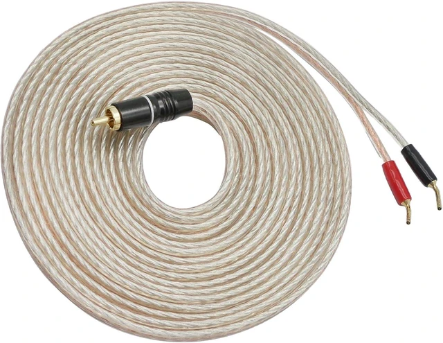 Alt view image 2 of 7 - XMSJSIY RCA to Banana Pin Plug Speaker Wire,HiFi OFC Speaker (5 M)