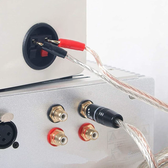 Alt view image 4 of 7 - XMSJSIY RCA to Banana Pin Plug Speaker Wire,HiFi OFC Speaker (5 M)