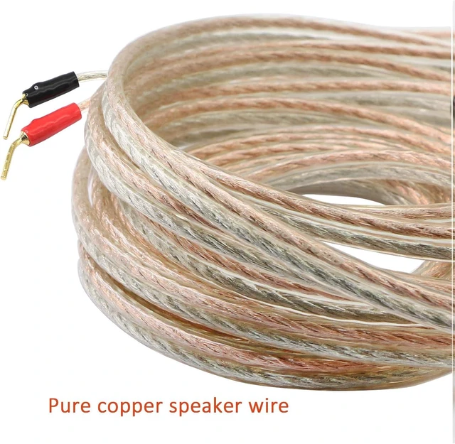 Alt view image 5 of 7 - XMSJSIY RCA to Banana Pin Plug Speaker Wire,HiFi OFC Speaker (5 M)