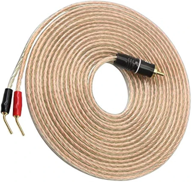 Alt view image 7 of 7 - XMSJSIY RCA to Banana Pin Plug Speaker Wire,HiFi OFC Speaker (5 M)