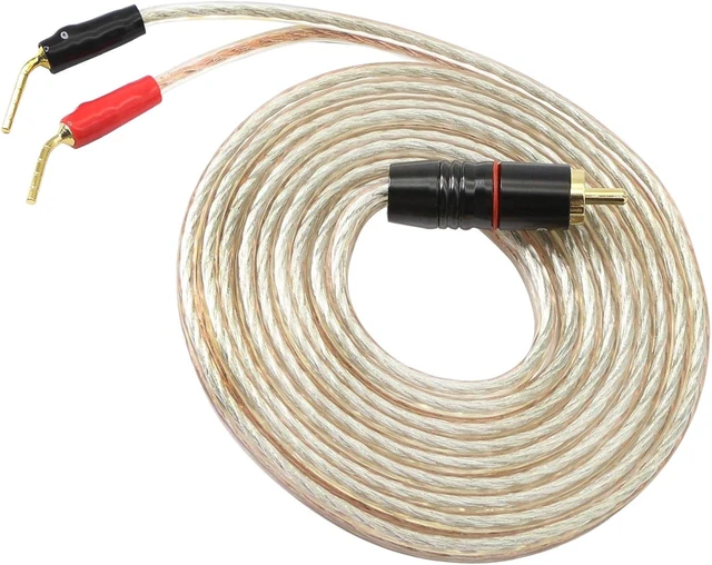 Alt view image 6 of 7 - XMSJSIY RCA to Banana Pin Plug Speaker Wire,HiFi OFC Speaker (5 M)