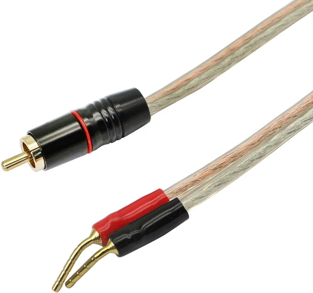 Alt view image 3 of 7 - XMSJSIY RCA to Banana Pin Plug Speaker Wire,HiFi OFC Speaker (5 M)