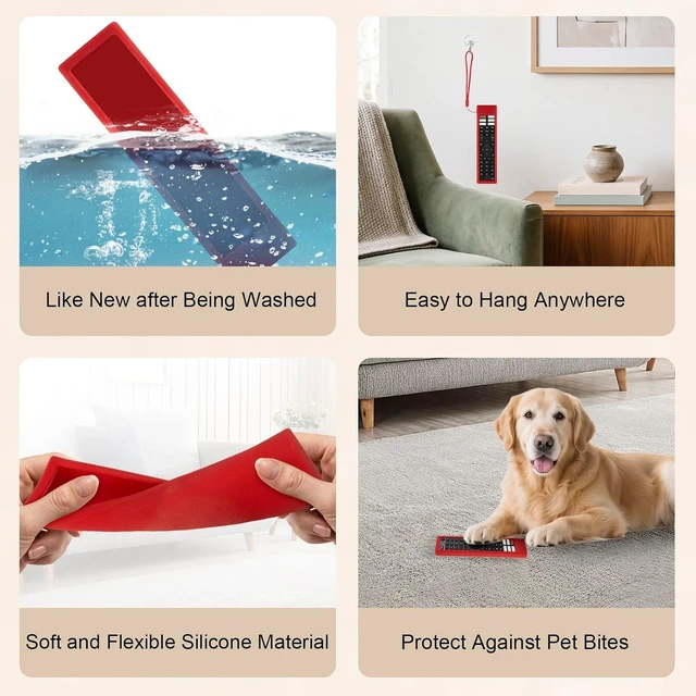 Alt view image 5 of 7 - Protective Silicone Case for Hisense TV Remote ERF3J80H ERF3G80H ERF3F80H