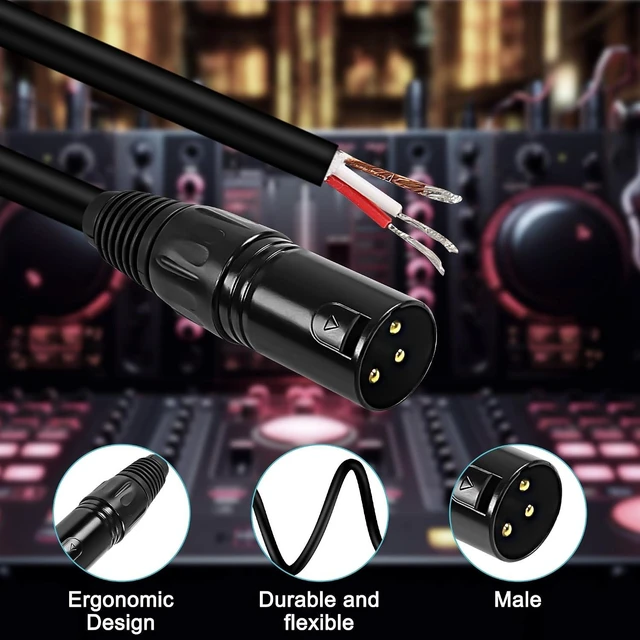 Alt view image 5 of 7 - XMSJSIY XLR Microphone Cable Pigtail Bare Wire 3Pin XLR Male Speaker Cable