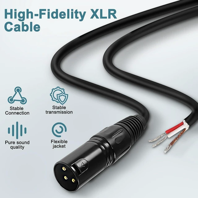 Alt view image 4 of 7 - XMSJSIY XLR Microphone Cable Pigtail Bare Wire 3Pin XLR Male Speaker Cable