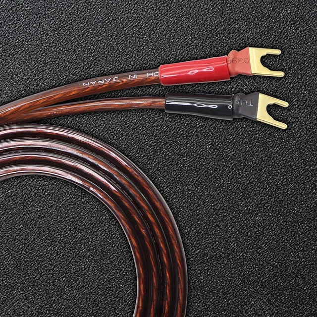 Alt view image 4 of 7 - XMSJSIY HiFi OFC Speaker Wire with Spade Plug to Banana Plug Jumper Cable